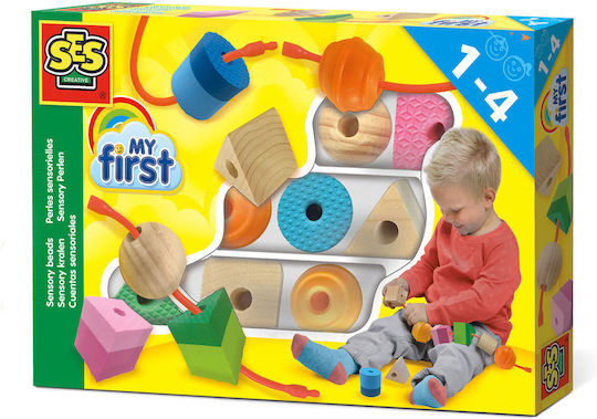Lacing Toy Beads made of Wood for 12++ Months
