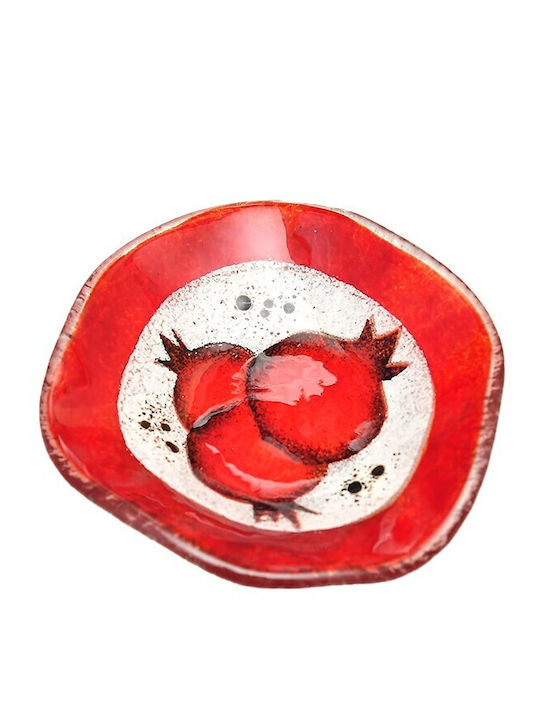 Kallisti Glass Platou Decorativ Rotundă Sticlă Roz 1buc 13x13buc