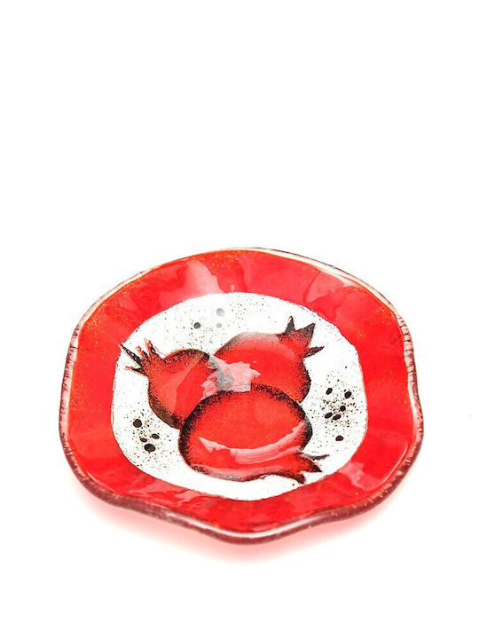 Kallisti Glass Διακοσμητική Πιατέλα Στρογγυλή Γυάλινη Ροζ 15x15εκ.