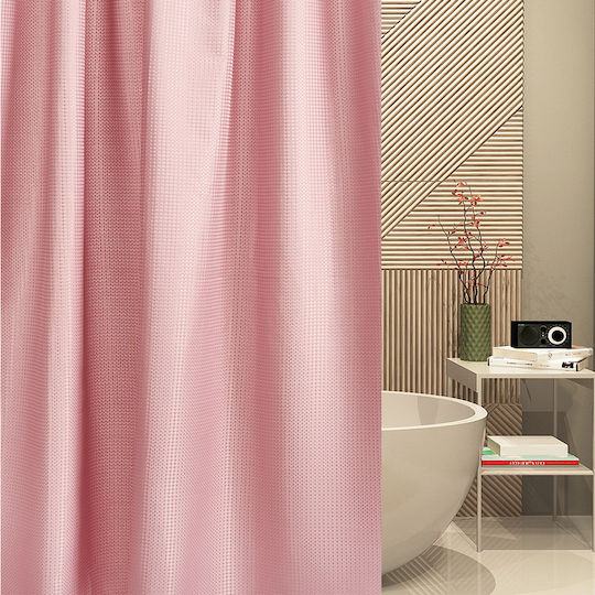 Whitegg Κουρτίνα Μπάνιου Υφασμάτινη 180x200cm Pink