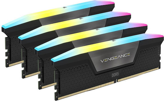 Corsair Vengeance RGB XMP 128GB DDR5 RAM cu 4 module (4x32GB) și