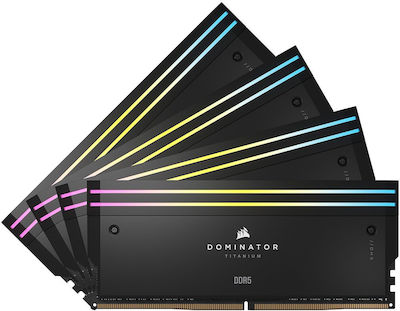 Corsair Dominator Titanium RGB XMP 64GB DDR5 RAM cu 4 module (4x16GB) și Viteză 6400 pentru Desktop