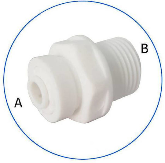 Aqua Pure Männlicher Anschluss 3/8″ In-line Sicherheitsverschluss Adapter für Wasserfilter AP-QT3814-B