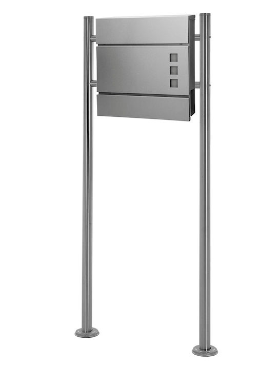 ECD Germany Outdoor Mailbox Inox in Silver Color 37x10.5x36.5cm