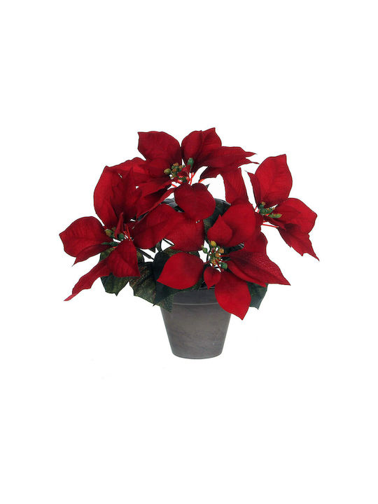 Mica Artificial Plant in Small Pot Red 1pcs