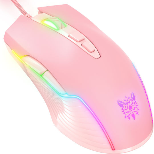 Onikuma CW905 RGB Gaming Ποντίκι 6400 DPI Ροζ