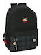 Paul Frank Schulranzen Rucksack Junior High-High School Schwarz mit Flaschenhalter