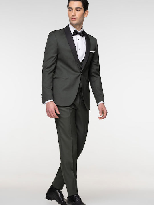 Fragosto Men's Suit Dark Green