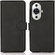 Khazneh Litchi Skin Texture Back Cover Δερμάτινο Μαγνητικό Μαύρο (Huawei Nova 11 Pro)