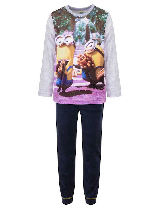 Minions Pijama pentru copii De iarnă Catifelată Gray