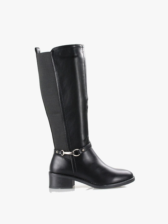 Blondie Synthetic Leather Women's Boots with Zipper Black
