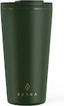 Burga Glass Thermos Stainless Steel Green 470ml