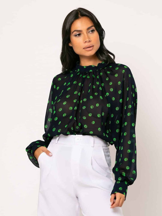 Noobass Women's Blouse Long Sleeve Green Brazil