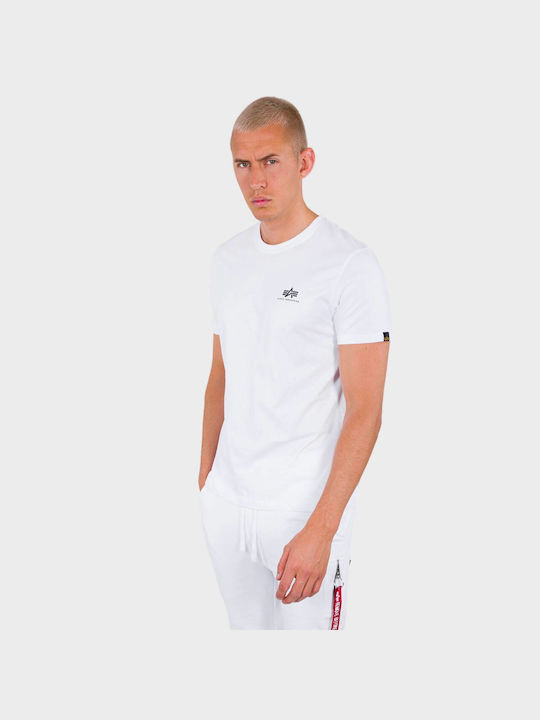 Alpha Industries Print T-shirt Bărbătesc cu Mânecă Scurtă White.