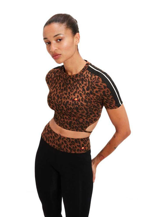 Ellesse Damen Crop T-shirt Coffee