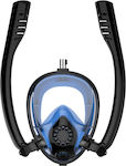 Amphibea Μάσκα Θαλάσσης Full Face με Αναπνευστήρα Twobas σε Μαύρο χρώμα
