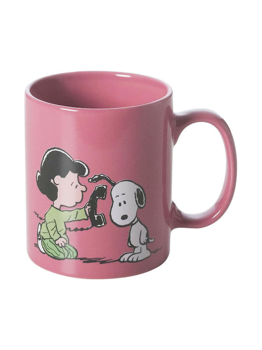 Excelsa Snoopy Κούπα Κεραμική Ροζ 300ml