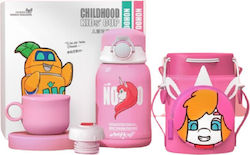 NOHOO Plastic Kids Water Bottle Unicorns Thermo...