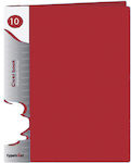 Typotrust Clipboard Flexible with 10 plastic sleeves Slides for Paper A4 Burgundy 1pcs