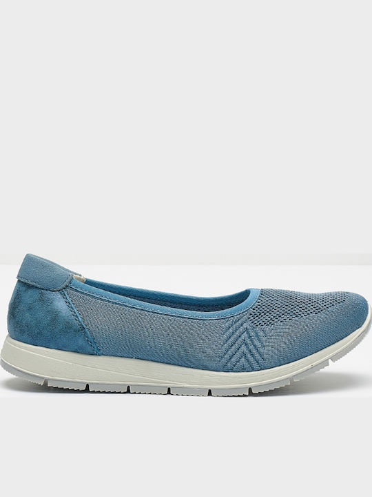 Imac Lederne Damen Ballerinas in Blau Farbe