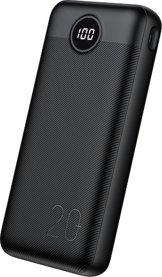Veger L20S Power Bank 20000mAh 20W με 2 Θύρες USB-A και Θύρα USB-C Power Delivery / Quick Charge 3.0 Μαύρο