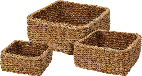 Koopman Декоративна кошница Слама с дръжки Beige 26x26x12бр