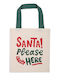 Nef-Nef Homeware Santa Please Baumwolle Einkaufstasche in Beige Farbe