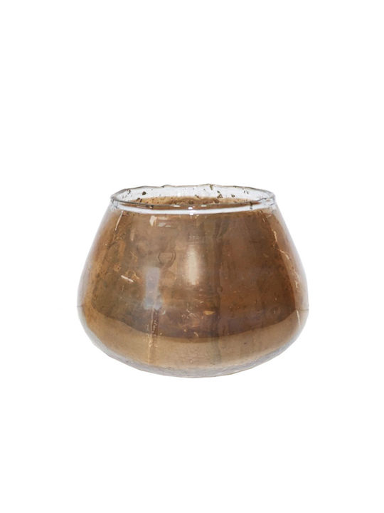 Zaros Candle Holder Glass in Brown Color 14x11x11cm 1pcs