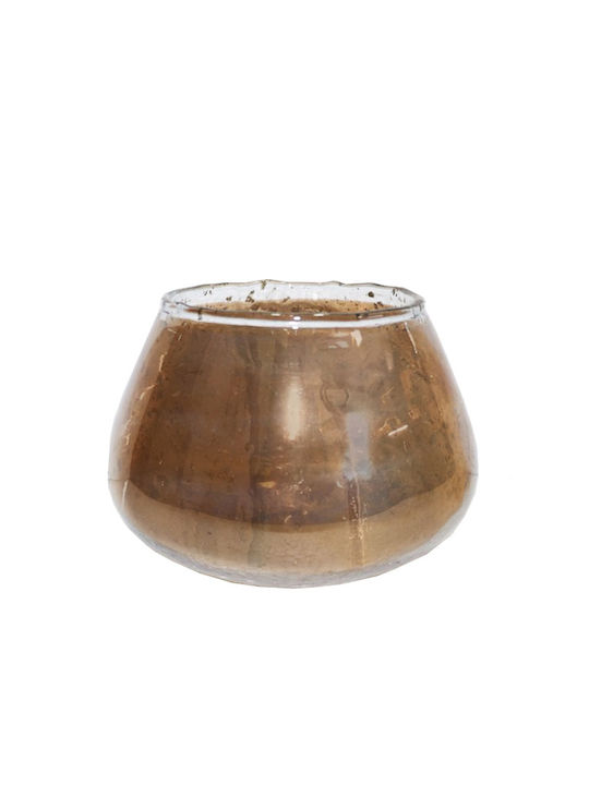 Zaros Candle Holder Glass in Brown Color 20x14x14cm 1pcs