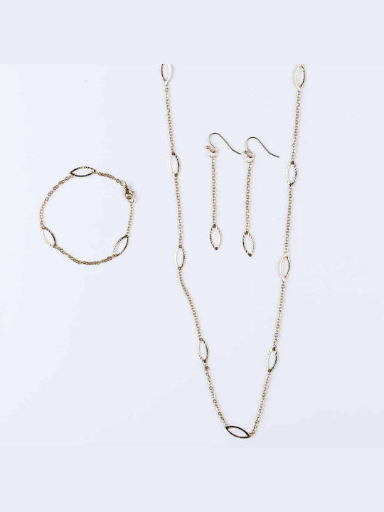 Cuoro Set Bracelet , Necklace & Earrings