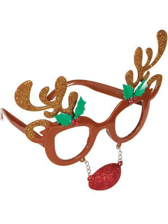Christmas Glasses with Pattern Reindeer 16x16cm.