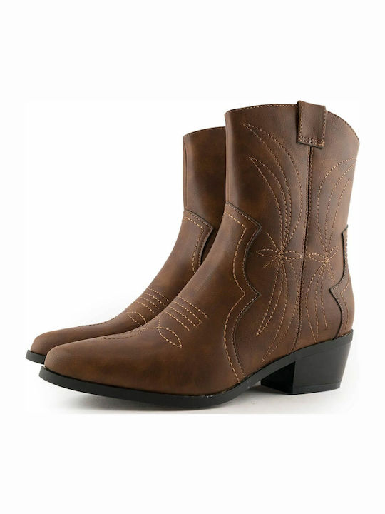19286-3 Women's Cowboy Boots with Medium Heel Tabac Brown