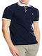 Woven Trim Polo Μπλούζα Κοντομάνικη Navy Μπλε