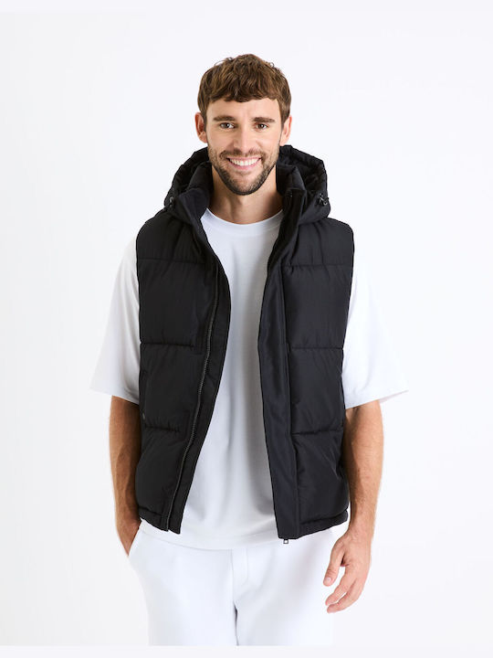 Celio Sleeveless Winter Jacket BLACK