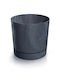 Prosperplast Topf Beton Anthracite mit Untersetzer