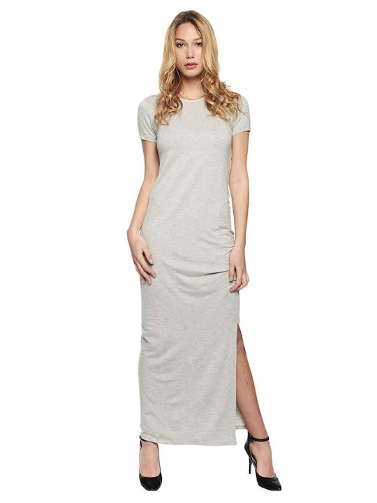 Just Female Maxi Kleid mit Schlitz Gray