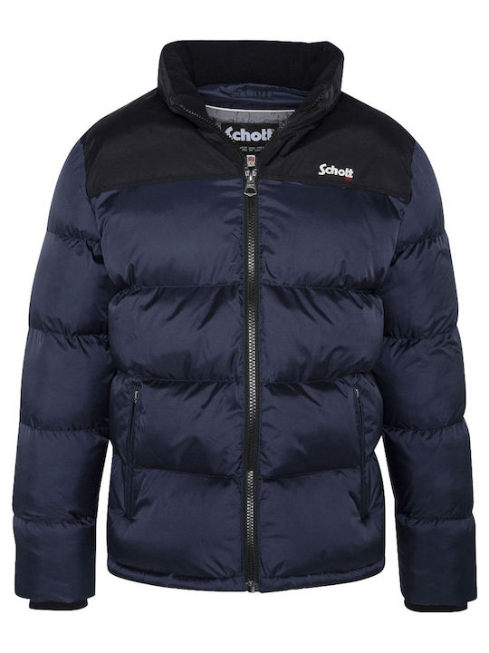 Schott Geacă pentru bărbați Puffer Blue