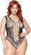Leg Avenue Seamless Net Sexy Bodysuit Schwarz