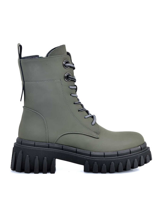 Stiefeletten Damen Khaki
