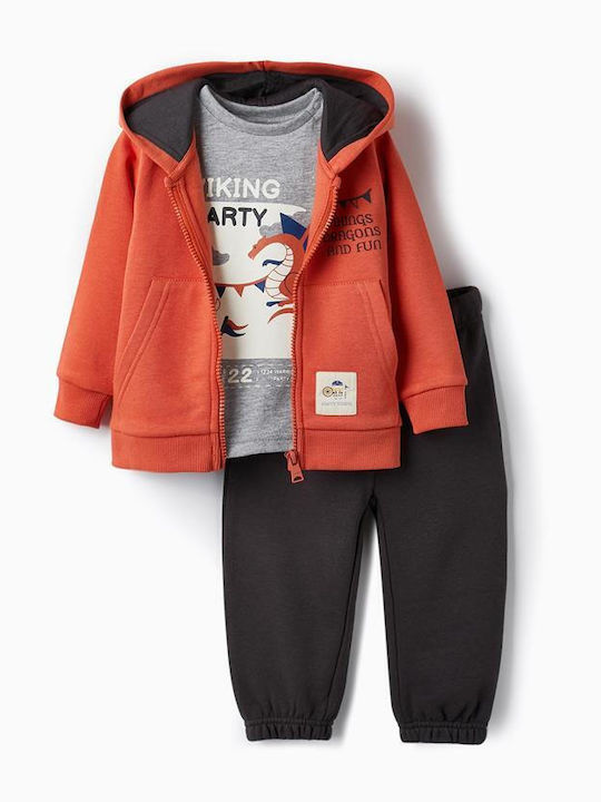 Zippy Kids Set with Pants & Jacket Winter 2pcs Orange