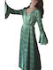 Maxi Dress for Wedding - Christening Satin Green