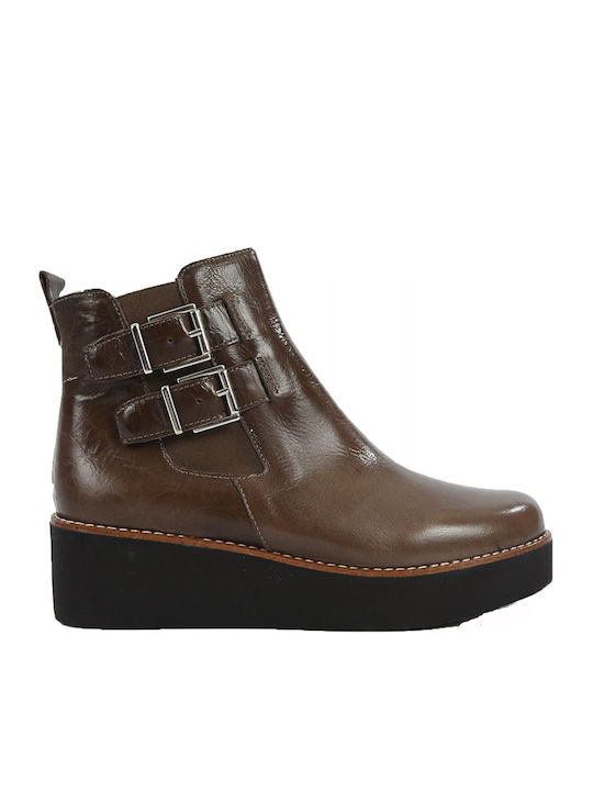 Marroqui Sanchez Leather Women's Ankle Boots Brown