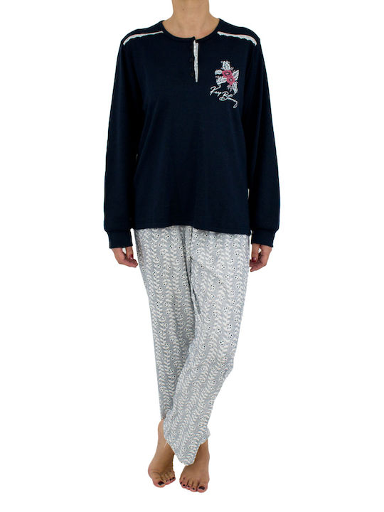 Fawn Winter Women's Pyjama Set Blue