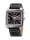 Just Watch Herrenuhr Batterie mit Schwarz / Schwarz Lederarmband