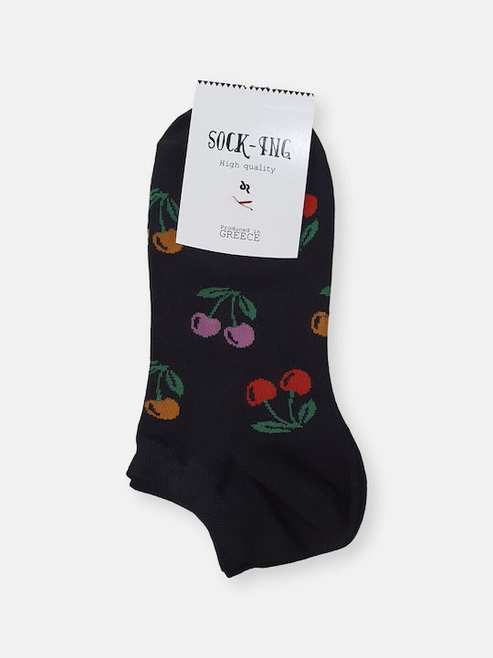Sock Ing Γυναικείες Κάλτσες με Σχέδια Μαύρο