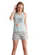 Eliz Summer Women's Pyjama Set Cotton Light Blue