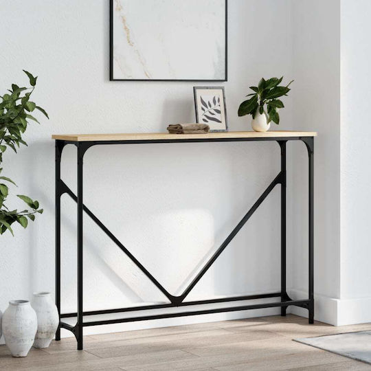 Console Table Wood & Metal Sonoma Oak L102xW22.5xH75cm