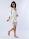 Sevim Winter Damen Robe mit Nachthemd ''White''