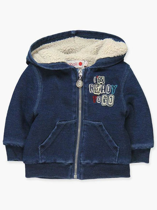 Boboli Cardigan pentru copii Fleece cu glugă Navy Blue