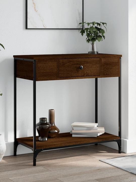 Console Table Wood & Metal Καφέ Δρυς L75xW34.5xH75cm